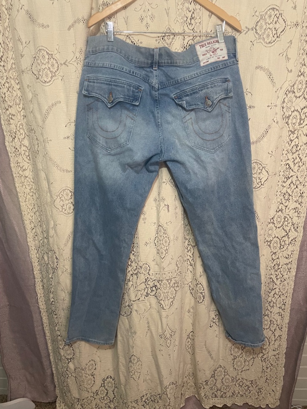 True Religion: Gino relaxed light wash straight leg jean
